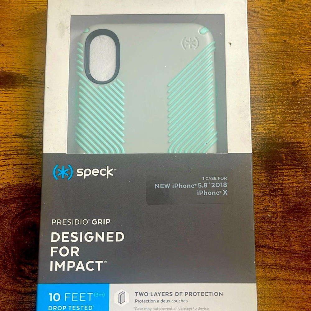 Gray and light green grip case for iPhone X iPhone 5.8” 2018